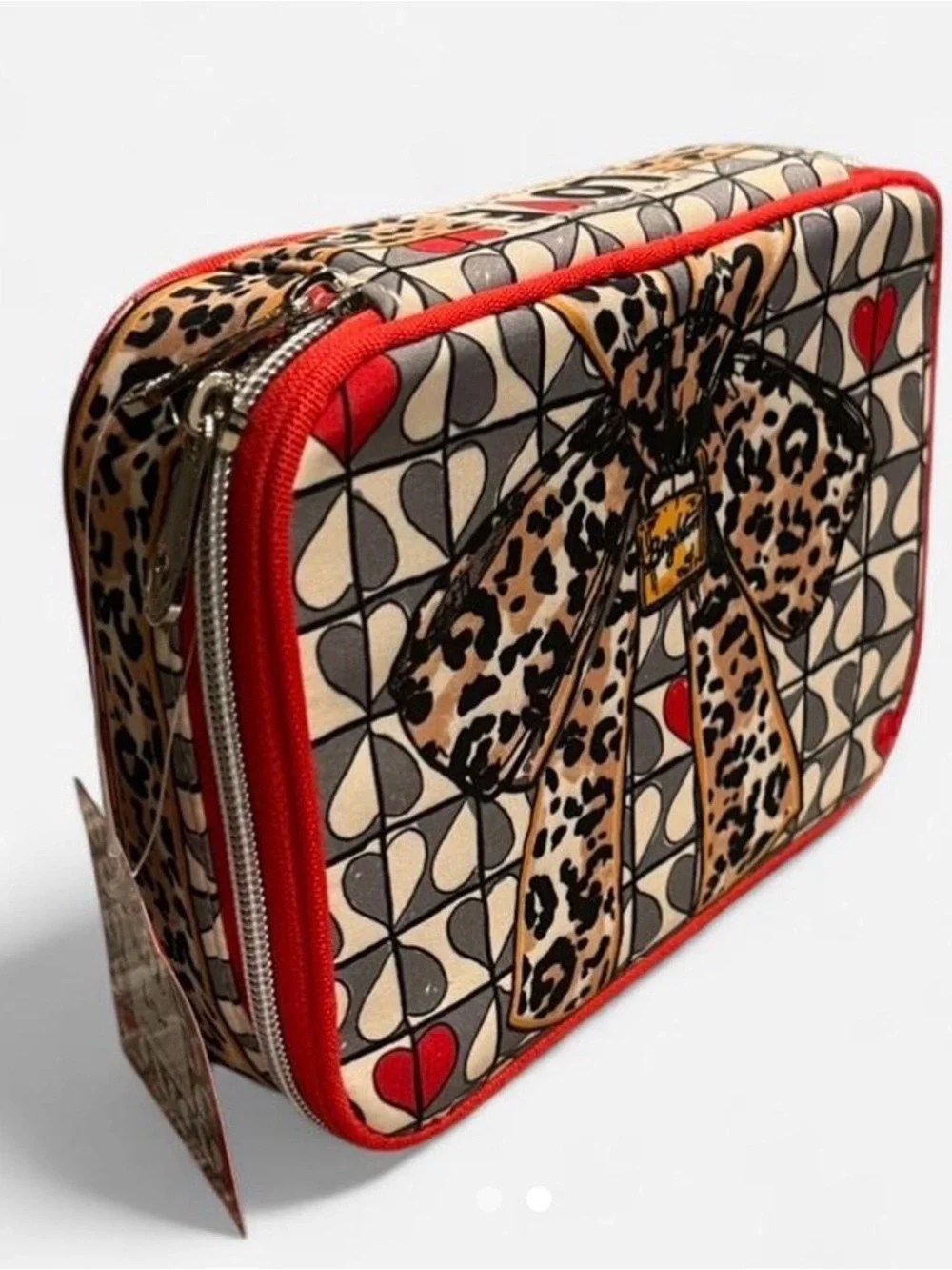 NWT Brighton Wild Love Cosmetic Bag in Red, Cream, Black